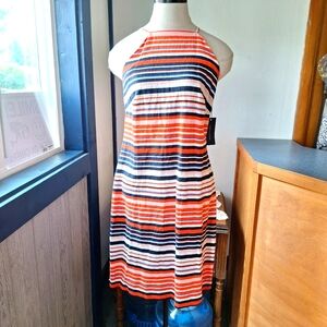 Tommy Hilfiger Linen Striped Sun Dress, Size 2, #A22N1UEB, NWT
